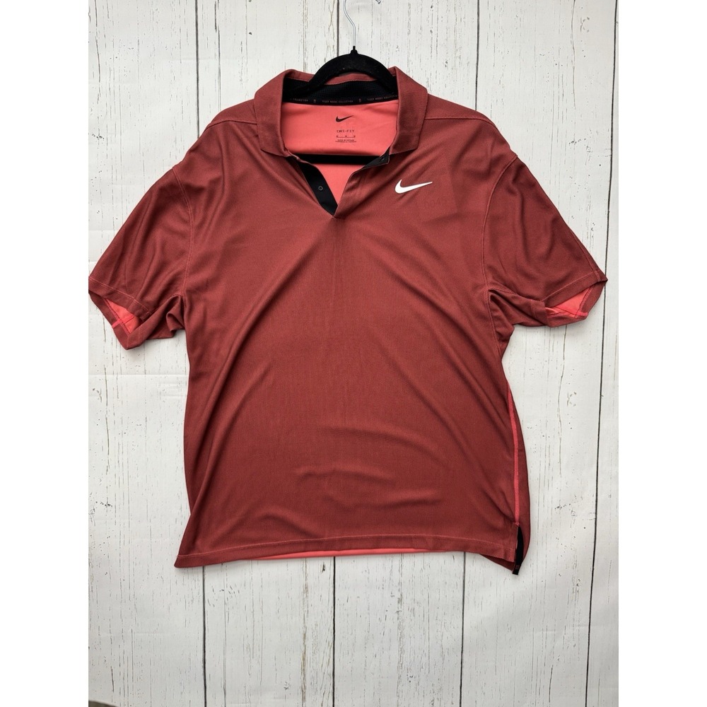 Brand New Nike Dri-FIT Tiger Woods Golf Polo Orange DR5314-850 Men's Size Medium